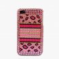 Bling Rhinestone Crystal Leopard Pink Hard Case Cover for Apple iPhone 4 4G 4S