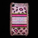 Bling Rhinestone Crystal Leopard Pink Hard Case Cover for Apple iPhone 3G 3GS