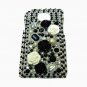 Bling Rhinestone Crystal Pearl Black Flower Case Cover for Samsung i9100 Galaxy S 2 II