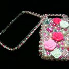 Bling Rhinestone Crystal Pink Flower Case Cover for Blackberry 9800 Torch LP