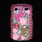 Bling Rhinestone Crystal Pink Flower Heart Case Cover for Blackberry 9900 9930 Bold DP