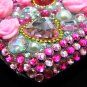 Bling Rhinestone Crystal Pink Flower Heart Case Cover for Blackberry 9900 9930 Bold DP