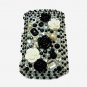 Bling Rhinestone Crystal Black White Flower Case Cover for Blackberry 9900 9930 Bold FB