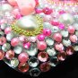Bling Rhinestone Crystal Pink Flower Pearl Heart Case Cover for Blackberry 9900 9930 Bold PH