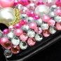 Bling Rhinestone Crystal Pink Heart Flower Pearl Case Cover for Samsung i9100 Galaxy S 2 II
