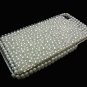 Bling Rhinestone Pearl White Back Hard Case Cover for Apple iPhone 4 4G 4S