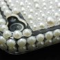 Bling Rhinestone Pearl White Back Hard Case Cover for Apple iPhone 4 4G 4S