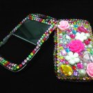 Bling Rhinestone Crystal Rainbow Flower Case Cover for Blackberry 8520 8530 Curve