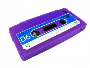 Cassette Tape Silicone Skin Case Cover for Apple iPhone 4 4G 4S Purple
