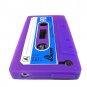 Cassette Tape Silicone Skin Case Cover for Apple iPhone 4 4G 4S Purple