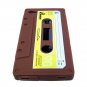 Cassette Tape Silicone Skin Case Cover for Apple iPhone 4 4G 4S Brown