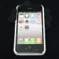 Bling Crystal Pink Silver Ribbon Bow Back Case Cover for Apple iphone 4 4G 4S PS