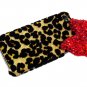 Bling Crystal Velvet Leopard Gold Red Bow Ribbon Back Case Cover for Apple iphone 4 4G 4S A1b