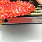 Bling Crystal Velvet Leopard Gold Red Bow Ribbon Back Case Cover for Apple iphone 4 4G 4S A1b