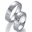 1551 CZ Cubic zirconia Crystal Diamond DIY Custom Made For LOVER Titanium Wedding Couple Ring Set
