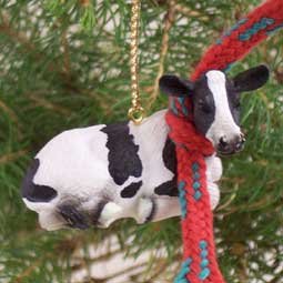 Holstein Cow Christmas Ornament