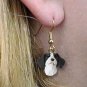 DHEH27A Brittany Liver & White Earrings Hanging
