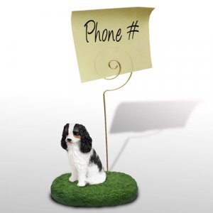 DMH80B Cavalier King Charles, Black & White Memo Holder