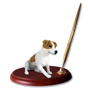 DPH105A Jack Russell Terrier, Brown & White, Smooth Coat Pen Set