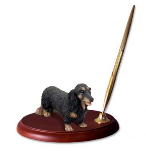 DPH60B Dachshund, Longhaired, Black Pen Set