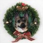 DPX08A German Shepherd Tan & Black Wreath Ornament