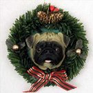 DPX18A Pug Fawn Wreath Ornament
