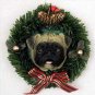 DPX18A Pug Fawn Wreath Ornament