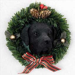 DPX24A Labrador Retriever Black Wreath Ornament