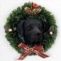 DPX24A Labrador Retriever Black Wreath Ornament