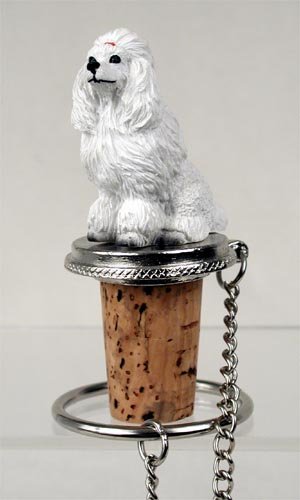 DTB01A Poodle, White Bottle Stopper