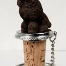 DTB01E Poodle, Chocolate Bottle Stopper