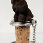 DTB01E Poodle, Chocolate Bottle Stopper