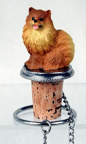 DTB03A Pomeranian, Red Bottle Stopper