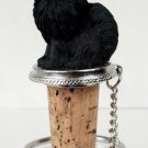 DTB03B Pomeranian, Black  Bottle Stopper