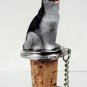 DTB08B German Shepherd, Silver & Black Bottle Stopper