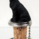 DTB100A Great Dane, Black, Uncropped Bottle Stopper