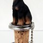 DTB101A Doberman, Black, Uncropped Bottle Stopper