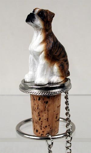 DTB102C Boxer, Brindle, Uncropped Bottle Stopper