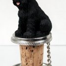 DTB103A Schnauzer, Black, Uncropped Bottle Stopper