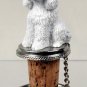 DTB104A Poodle, White, Sport cut Bottle Stopper