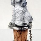 DTB104B Poodle, Gray, Sport cut Bottle Stopper
