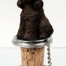 DTB104E Poodle, Chocolate, Sport cut Bottle Stopper