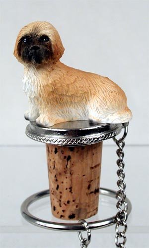 DTB129B Lhasa Apso, Brown, Sport cut Bottle Stopper