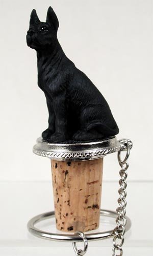 DTB16A Great Dane, Black Bottle Stopper