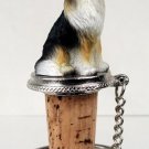 DTB23B Collie, Tricolor Bottle Stopper