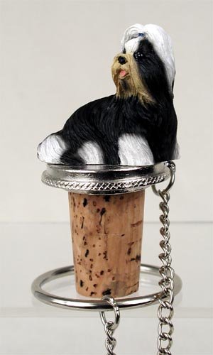 DTB26D Shih Tzu, Black & White Bottle Stopper