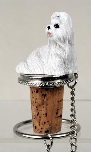 DTB26E Shih Tzu, White Bottle Stopper