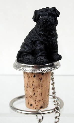 DTB40B Shar Pei, Black Bottle Stopper