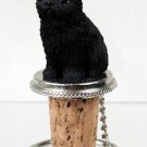 DTB46B Brussels Griffon, Black Bottle Stopper