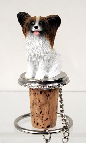 DTB47A Papillon, Brown & White Bottle Stopper
